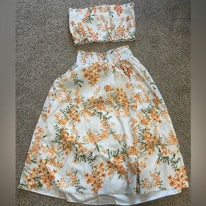 Multicolored Midi A-Line Skirt Resort Wear